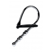 Серебристый уретральный плаг-бусины TOYFA Metal с мягким фиксириющим кольцом - ToyFa - купить с доставкой во Владимире