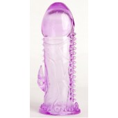 Фиолетовая гелевая насадка с шипами - 13 см. - Toyfa Basic - во Владимире купить с доставкой