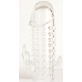 Гелевая прозрачная насадка с 2 отростками - 13 см. - Toyfa Basic - во Владимире купить с доставкой