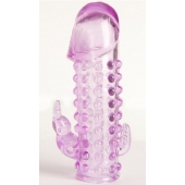 Закрытая фиолетовая насадка с 2 отростками - 13 см. - Toyfa Basic - во Владимире купить с доставкой