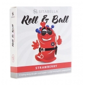 Стимулирующий презерватив-насадка Roll   Ball Strawberry - Sitabella - купить с доставкой во Владимире