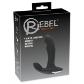 Черный вибромассажер простаты с функцией римминга Plug with Perineum Stimulator - 16,6 см. - Orion - во Владимире купить с доставкой