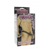 Мужской фаллопротез с вибрацией ROBOTIC MALE STRAP-ON BLACK - 17 см. - Seven Creations - купить с доставкой во Владимире