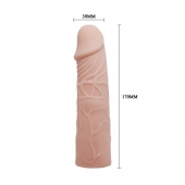 Закрытая телесная насадка-фаллос - 17 см. - Sex Expert - во Владимире купить с доставкой