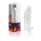 Закрытая прозрачная рельефная насадка Crystal sleeve - 13 см. - Erowoman-Eroman - во Владимире купить с доставкой