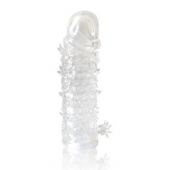 Закрытая прозрачная рельефная насадка Crystal sleeve - 13 см. - Erowoman-Eroman - во Владимире купить с доставкой