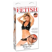 Черный податливый страпон Posable Partner Strap-On - 17,8 см. - Pipedream - купить с доставкой во Владимире