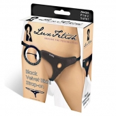 Черные плюшевые трусики для страпона - Lux Fetish - купить с доставкой во Владимире