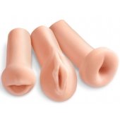 Комплект из 3 мастурбаторов All 3 Holes: вагина, анус, ротик - Pipedream - во Владимире купить с доставкой