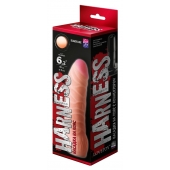 Телесная изогнутая насадка на Harness с коннектором BLACK LINE - 17 см. - LOVETOY (А-Полимер) - купить с доставкой во Владимире