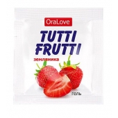 Пробник гель-смазки Tutti-frutti с земляничным вкусом - 4 гр. - Биоритм - купить с доставкой во Владимире