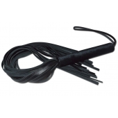 Чёрная кожаная плеть с жесткой ручкой - 63 см. - Sitabella - купить с доставкой во Владимире