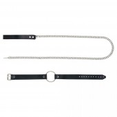 Черный поводок и чокер с кольцом Rada - Rebelts - купить с доставкой во Владимире