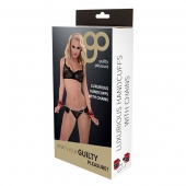 Красно-чёрные наручники на металлической цепочке - Blush Novelties - купить с доставкой во Владимире