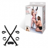 Чёрный набор для фиксации у двери - Lux Fetish - купить с доставкой во Владимире