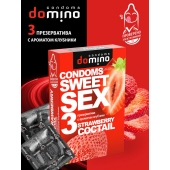 Презервативы для орального секса DOMINO Sweet Sex с ароматом клубничного коктейля  - 3 шт. - Domino - купить с доставкой во Владимире