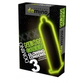 Презервативы DOMINO Neon Green со светящимся в темноте кончиком - 3 шт. - Domino - купить с доставкой во Владимире