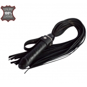 Черная плеть  Ковбой  с ручкой-фаллосом - 55 см. - Sitabella - купить с доставкой во Владимире