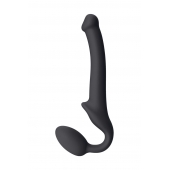 Черный безремневой страпон Silicone Bendable Strap-On S - Strap-on-me - купить с доставкой во Владимире