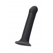 Черный фаллос на присоске Silicone Bendable Dildo L - 19 см. - Strap-on-me - купить с доставкой во Владимире