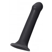 Черный фаллос на присоске Silicone Bendable Dildo L - 19 см. - Strap-on-me - купить с доставкой во Владимире
