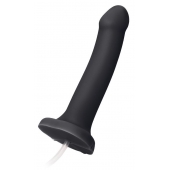 Черный фаллос с имитацией эякуляции Silicon Cum Dildo L - 19,6 см. - Strap-on-me - купить с доставкой во Владимире
