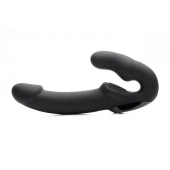 Черный безремневой страпон Urge Silicone Strap On с пультом ДУ - 24 см. - XR Brands - купить с доставкой во Владимире