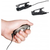 Черные электрические зажимы для сосков Shock Therapy Nipple Clamps - Pipedream - купить с доставкой во Владимире