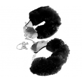 Металлические наручники Furry Love Cuffs с черным мехом - Pipedream - купить с доставкой во Владимире