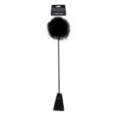 Черный стек Feather Crop с пуховкой на конце - 53,3 см. - Pipedream - купить с доставкой во Владимире
