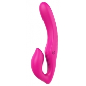 Ярко-розовый безремневой страпон REMOTE DOUBLE DIPPER - 22 см. - Dream Toys - купить с доставкой во Владимире