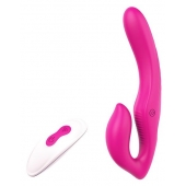 Ярко-розовый безремневой страпон REMOTE DOUBLE DIPPER - 22 см. - Dream Toys - купить с доставкой во Владимире
