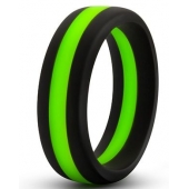 Черно-зеленое эрекционное кольцо Silicone Go Pro Cock Ring - Blush Novelties - во Владимире купить с доставкой