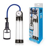 Прозрачная вакуумная помпа Sex Expert с манометром - Sex Expert - во Владимире купить с доставкой