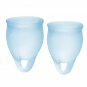 Набор голубых менструальных чаш Feel confident Menstrual Cup - Satisfyer - купить с доставкой во Владимире