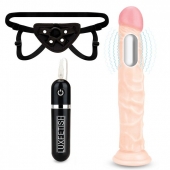 Регулируемые трусики с вибрирующей насадкой - 21 см. - Lux Fetish - купить с доставкой во Владимире