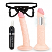Регулируемые трусики с 2 насадками - 16 и 15 см. - Lux Fetish - купить с доставкой во Владимире