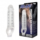 Прозрачная текстурированная насадка Mighty Extender - 13 см. - BlueLine - во Владимире купить с доставкой