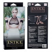 Черные мягкие наручники Entice French Cuffs с цепью - California Exotic Novelties - купить с доставкой во Владимире