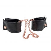 Черные мягкие наручники Entice French Cuffs с цепью - California Exotic Novelties - купить с доставкой во Владимире