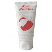 Лубрикант на водной основе с ароматом малины Love Protection Strawberry - 50 мл. - Lola Games - купить с доставкой во Владимире