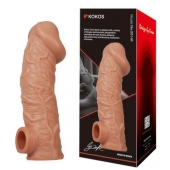 Телесная насадка на фаллос с фиксацией мошонки EXTREME SLEEVE - 15,6 см. - KOKOS - во Владимире купить с доставкой