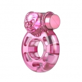 Розовое эрекционное кольцо с вибрацией Pink Bear - Baile - во Владимире купить с доставкой