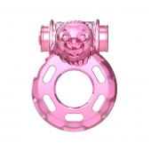 Розовое эрекционное кольцо с вибрацией Pink Bear - Baile - во Владимире купить с доставкой