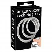 Набор из 3 эрекционных колец под металл Metallic Silicone Cock Ring Set - Orion - во Владимире купить с доставкой