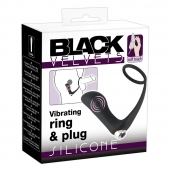Черное эрекционное кольцо с анальной вибропробкой Vibrating Ring   Plug - Orion - во Владимире купить с доставкой