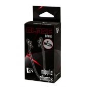 Черные зажимы на соски на цепочке BLAZE DELUXE NIPPLE CLAMPS - Dream Toys - купить с доставкой во Владимире