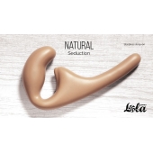 Бежевый безремневой страпон Seduction - 20,5 см. - Lola Games - купить с доставкой во Владимире