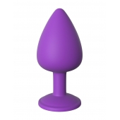 Фиолетовая анальная пробка со стразом Her Little Gem Large Plug - 9,5 см. - Pipedream - купить с доставкой во Владимире