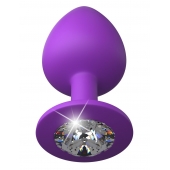 Фиолетовая анальная пробка со стразом Her Little Gem Large Plug - 9,5 см. - Pipedream - купить с доставкой во Владимире